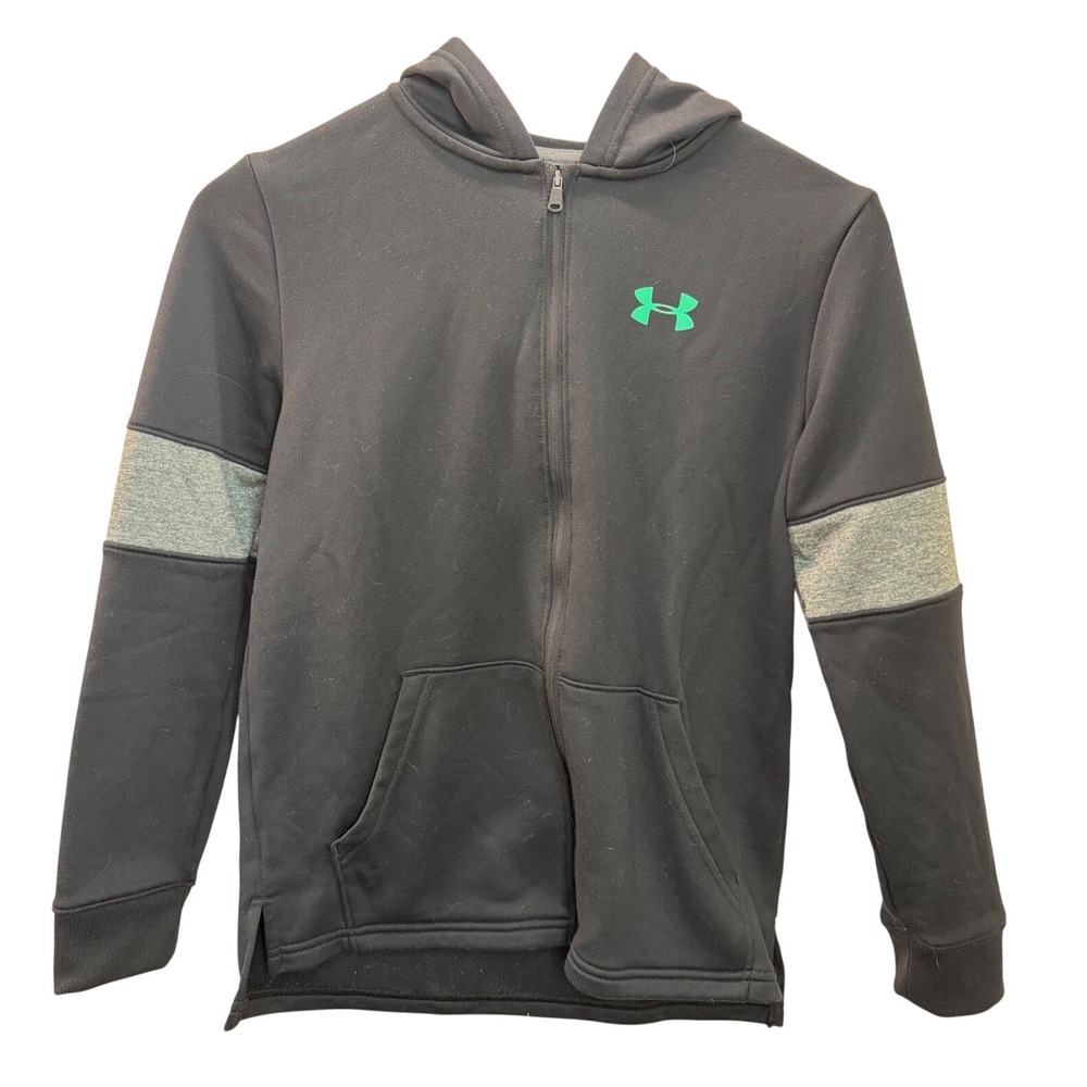 Under Armour Kids‎ Youth Boys Girls Black Zip Up Hoodie Sweatshirt Size M